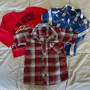 Lot of 3 Boy’s Button-Up Shirts-1 Toughskins,1 Garanimals,1 Swiss Cross in Sz 4T